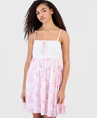 Madden Girl Juniors' Crochet Babydoll Mini Dress