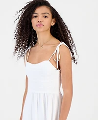 Hippie Rose Juniors' Ditsy Floral Smocked Maxi Dress