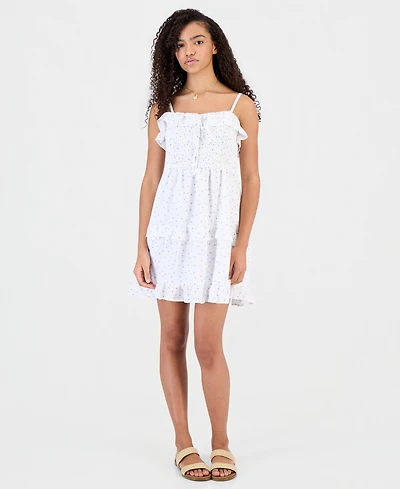 Hippie Rose Juniors' Tiered Smocked Mini Dress