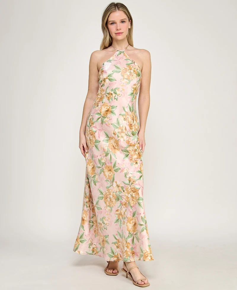 Row A Women's Halter Neck Maxi Dress