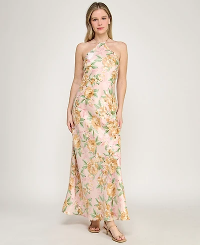Row A Women's Halter Neck Maxi Dress