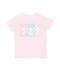 Sweet Wink Little Girls Floral Bunny Patch Easter Short Sleeve T-Shirt