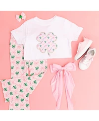 Sweet Wink Baby Girls Ditsy Shamrock Patch St. Patrick's Day Short Sleeve T-Shirt