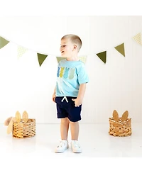 Sweet Wink Little Boys Peeps Embroidered Patch Easter Short Sleeve T-Shirt