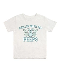 Sweet Wink Little Boys Chillin With My Peeps Checker Easter Short Sleeve T-Shirt