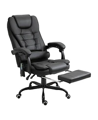Boyel Living High Back Massage Office Chair with 6 Vibration Points Pu Leather Reclining