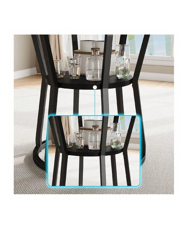 Gaomon Kitchen Table 42inch Round Farmhouse Dining Table For 4 6 People Rustic Wood Kitchen Table for Dining Room