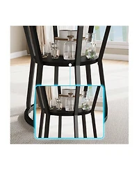 Gaomon Kitchen Table 42inch Round Farmhouse Dining Table For 4 6 People Rustic Wood Kitchen Table for Dining Room