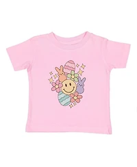 Draft - Sweet Wink Baby Girls Easter Doodle Short Sleeve T-Shirt