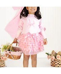 Draft - Sweet Wink Toddler Girls Bunny Bow Easter Sweatshirt