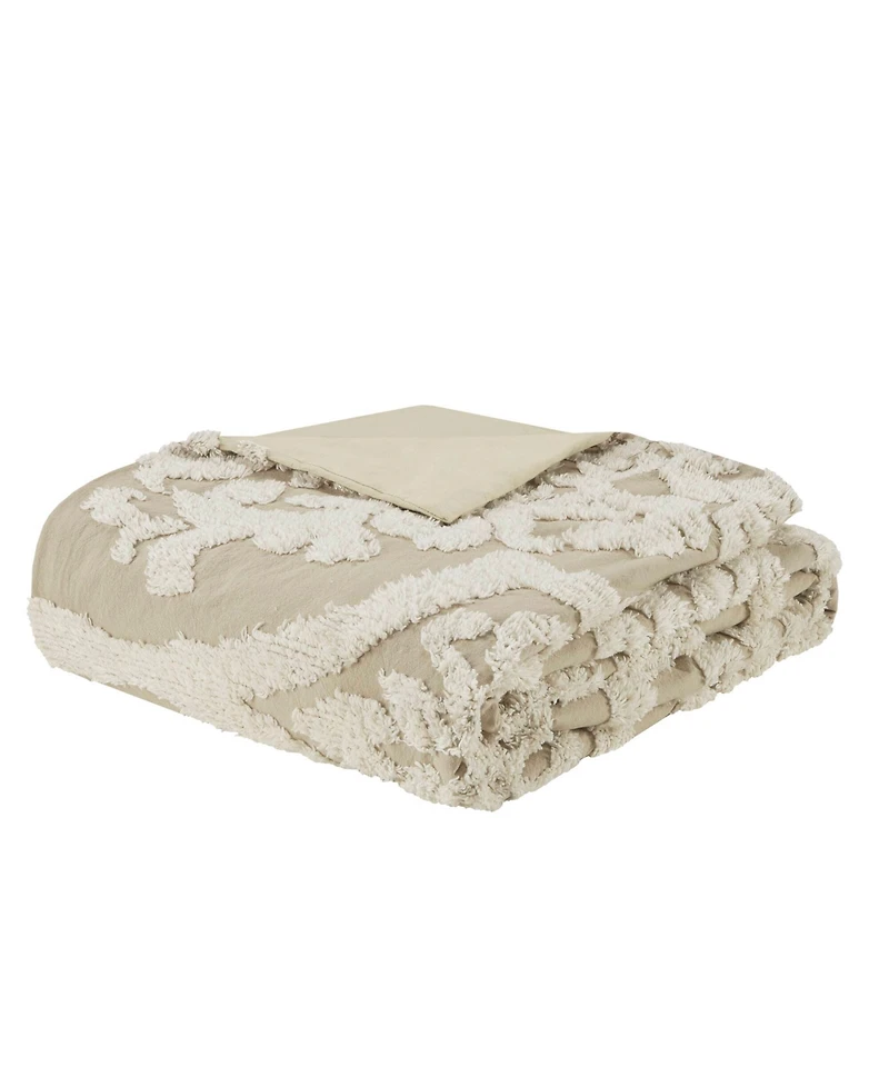 Madison Park Viola Damask Tufted 3-Pc. Duvet Cover Set