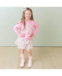 Draft - Sweet Wink Big Girls Ditsy Shamrock Patch St. Patrick's Day Sweatshirt