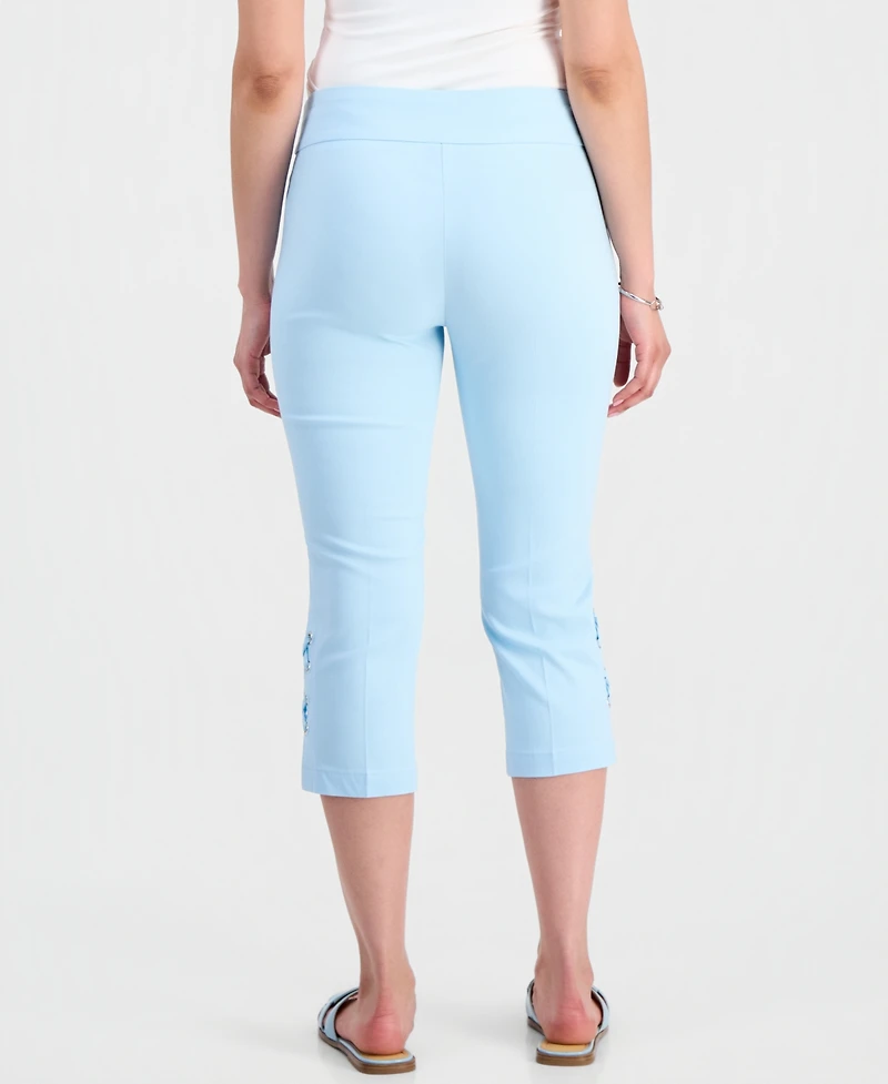 Jm Collection Petite Side-Lace-Up Capri Pants, Created for Macy's
