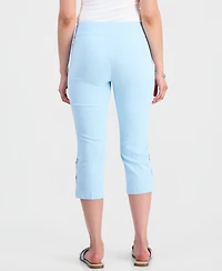 Jm Collection Petite Side-Lace-Up Capri Pants, Created for Macy's