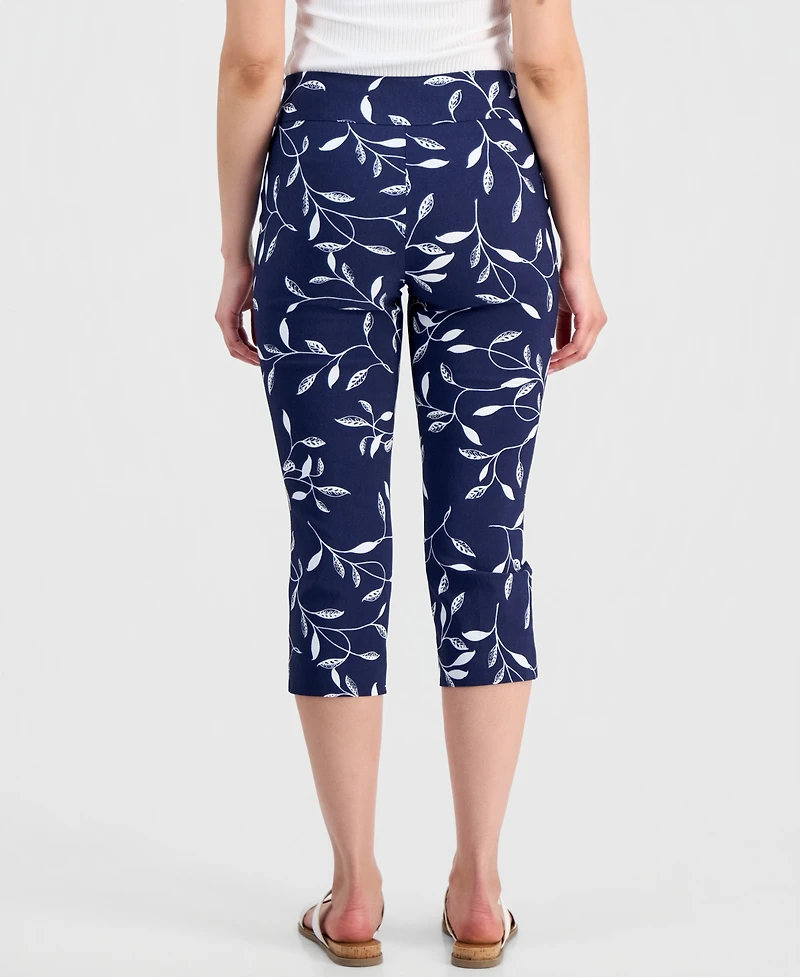 Jm Collection Petite Winding Leaves Rivet Capri Pants, Macy's Exclusive