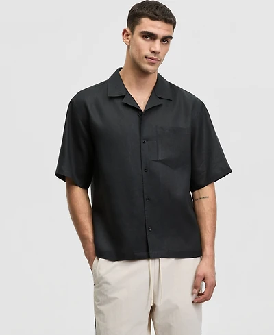 Mode of One Men's Boxy-Fit Short-Sleeve Linen Camp Shirt, Macy's Exclusive