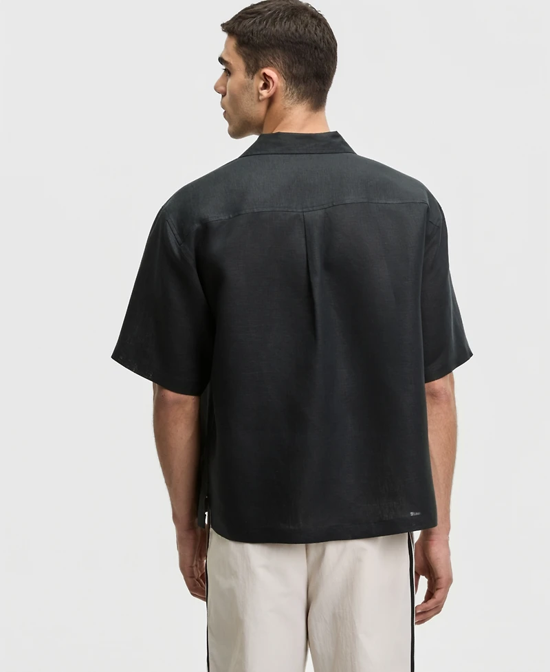 Mode of One Men's Boxy-Fit Short-Sleeve Linen Camp Shirt, Macy's Exclusive