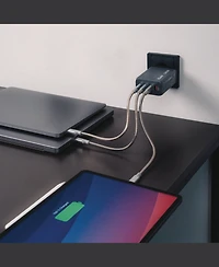 Verbatim 32205 240 Watts 4-Port GaN Wall Charger - Black/Gray