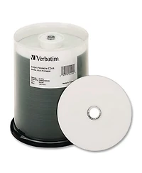 Verbatim 95252 700 Mb 52X Cd-r White Inkjet Printable Hub Printable (100/Pack