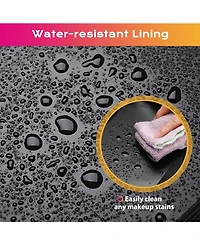 Byootique Rolling Makeup Train Case Soft Sided Travel Cosmetic Organizer Storage with Travel Make Bag Backpack