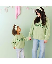 Sweet Wink Little Girls Lucky Shamrock St. Patrick's Day Knit Sweater