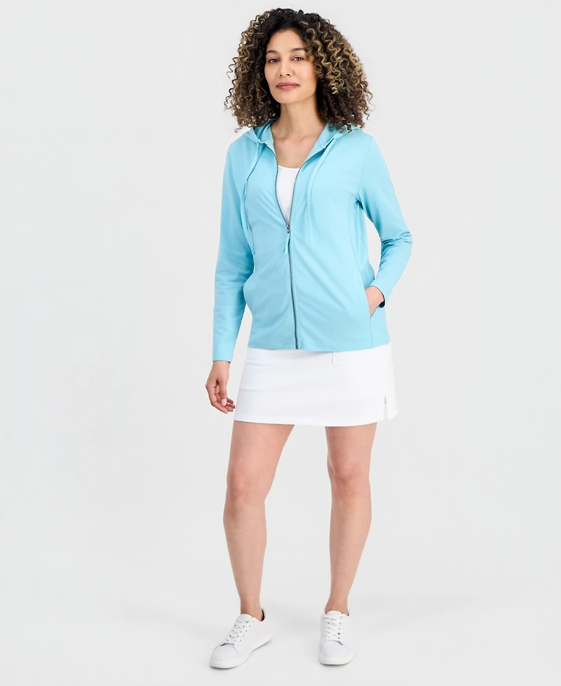 Style & Co Petite Zip-Front Long-Sleeve Hoodie, Created for Macy's