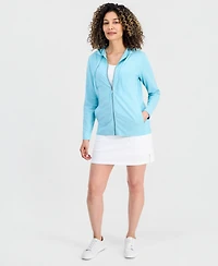 Style & Co Petite Zip-Front Long-Sleeve Hoodie, Created for Macy's