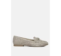 Abeera Chain Embellished Loafers