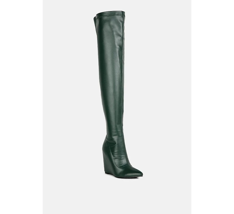 Leggy Lass Wedge Heel Long Boots