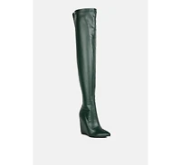 Leggy Lass Wedge Heel Long Boots