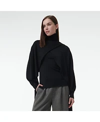 Leem Women's Layered Butterfly Sleeve Knitted Sweater