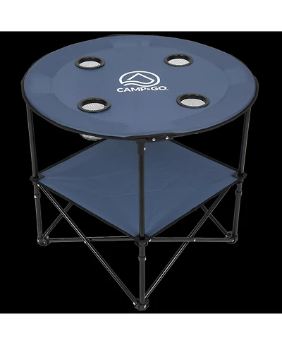 Camp & Go 2 x ft Blue Fabric 28" Diameter Round Portable Table