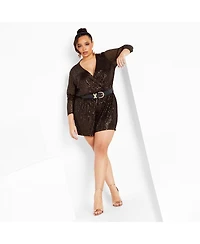 City Chic Women's Sequin Playsuit