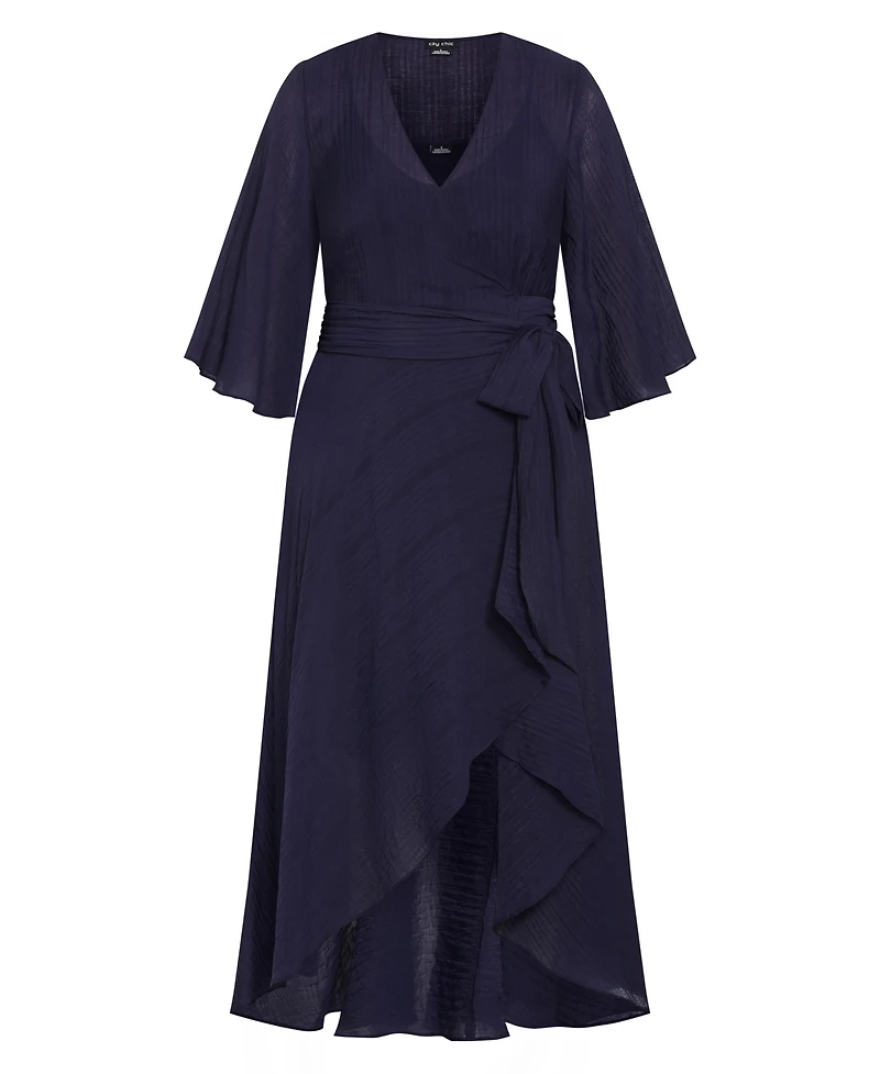 City Chic Women's Kira Ruffle Wrap Maxi Dress