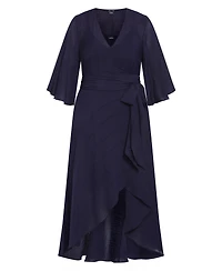 City Chic Women's Kira Ruffle Wrap Maxi Dress