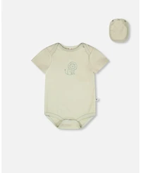 Deux par Baby Boys Evolutive Jersey Onesie Sage Green