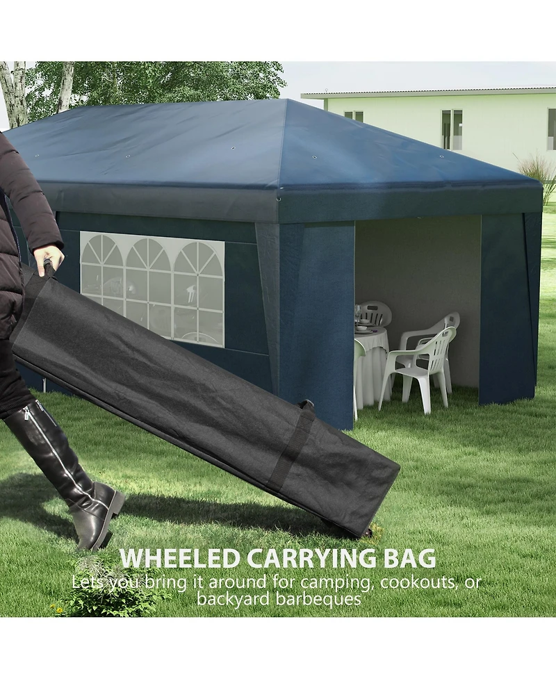 Outsunny 10' x 19.5' Large Party Tent Pop Up Canopy w/ Weight Bags,