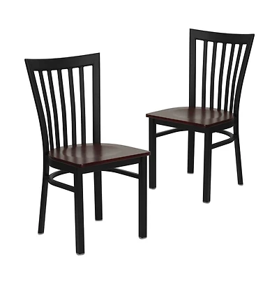 Emma+Oliver 2 Pack School House Back Metal Restaurant Chair