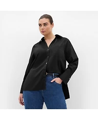 City Chic Women's Plus Elevated Long Sleeve Stretch Shirt