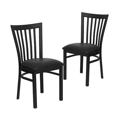 Emma+Oliver 2 Pack School House Back Metal Restaurant Chair