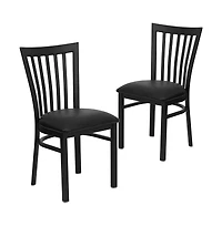Emma+Oliver 2 Pack School House Back Metal Restaurant Chair