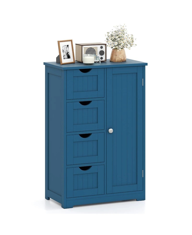 Volenca Freestanding Indoor Wood Storage Cabinet with 4 Drawers