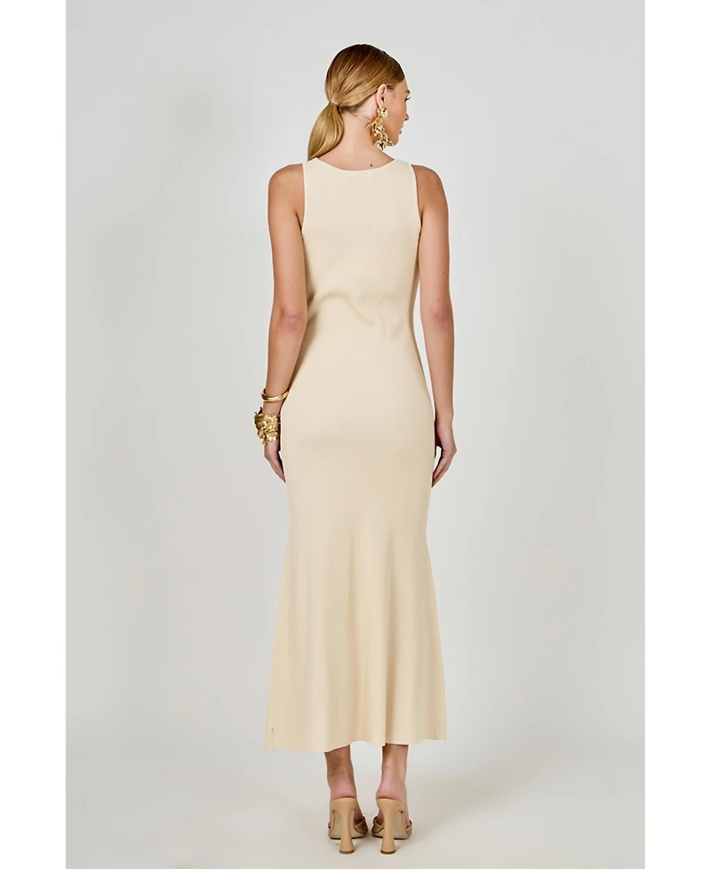 endless rose Women's Sweetheart Neckline Knit Maxi