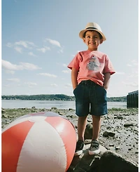 Draft - Deux par Baby Boys French Terry Navy Blue Denim Shorts