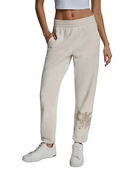 Dkny Women's Graffiti Rhinestone Logo High-Rise Relaxed-Fit Joggers