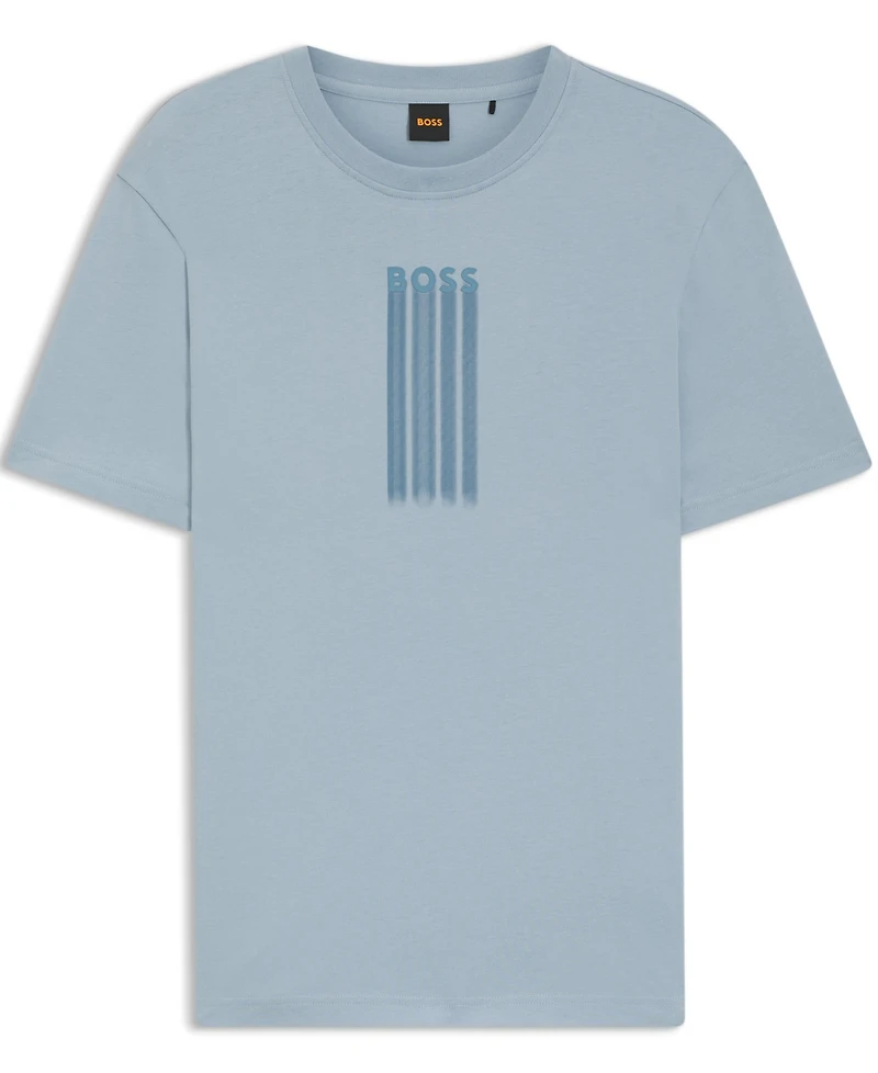 Boss by Hugo Men's Cotton-Jersey Logo Artwork T-Shirt