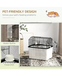 PawHut 22" 2-Tier Hamster Cage with Extra-Deep 14" Base, Accessories,