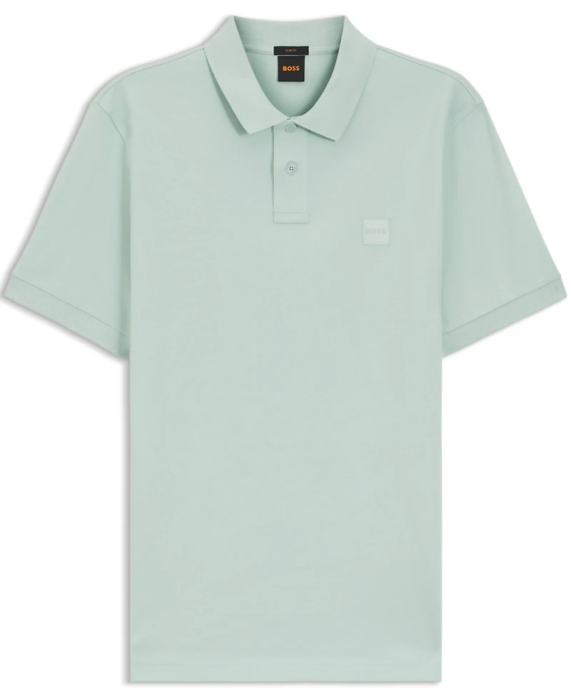 Boss by Hugo Men's Slim-Fit Stretch-Cotton Logo Patch Polo Shirt