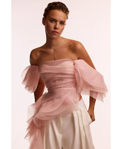 Milla Women's Dreamy off-shoulder blouse with meringue flounces