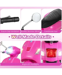 Mecale 12V Kids Electric Motorcycle Licensed Vespa with Music and Training Wheels.